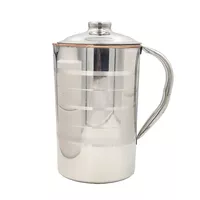 Dzbanek miedziany srebrny na wodę Silver Copper Jug Fern 2000ml