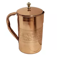 Dzbanek miedziany grawerowany na wodę Engraved Copper Jug Fern 1500ml