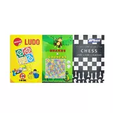 Set Of 3 In 1 Games Ludo Snakes and Ladders Chess BPInds