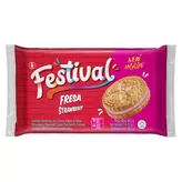 Strawberry Flavored Cream Sandwich Cookies Festival Fresa Noel 403g