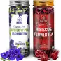 Butterfly Pea Flower Tea and Hibiscus Flower Tea Combo Pack Blue Tea 25g+50g