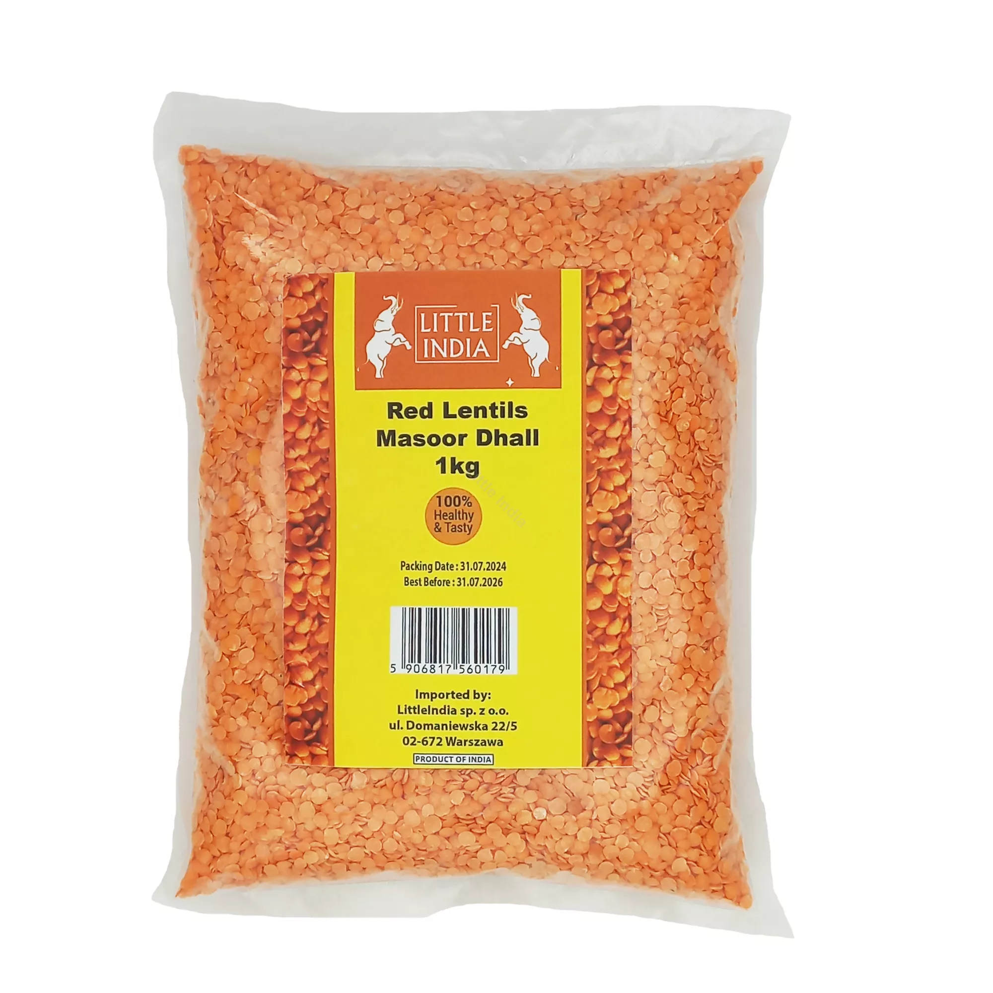 Soczewica czerwona Masoor Dhall Little India 1kg