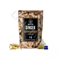 Ginger Ashwagandha Herbal Tea Blue Tea 10 Pyramid Teabags