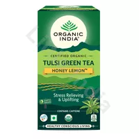 Herbata zielona Tulsi Green Tea Honey Lemon Organic India 25 torebek