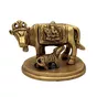 Copper statue of holy cow with calf Kamadhenu Guru Jee 1 piece