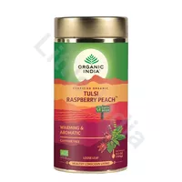 Herbata owocowa z maliną i brzoskwinią Tulsi Raspberry Peach Organic India 100g