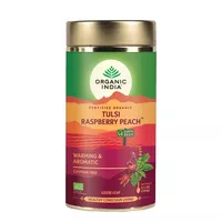 Herbata owocowa z maliną i brzoskwinią Tulsi Raspberry Peach Organic India 100g