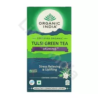 Herbata zielona z jaśminem Tulsi Green Tea Jasmine Organic India 25 torebek