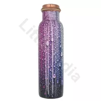 Copper water bottle Drops Design Fern 950 ml