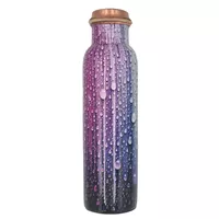 Copper water bottle Drops Design Fern 950 ml