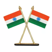 Duże flagi Indii ozdoba na biurko Indian Flag Desk Stand 1szt.