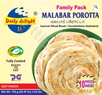 Płaskie chlebki Malabar Porotta Family Pack Daily Delight 750g