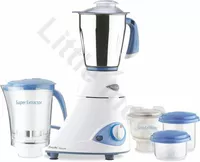 Preethi Blue Leaf Platinum 750 W Mixer Grinder  (White/Blue, 4 Jars)