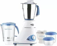 Preethi Blue Leaf Platinum 750 W Mixer Grinder  (White/Blue, 4 Jars)